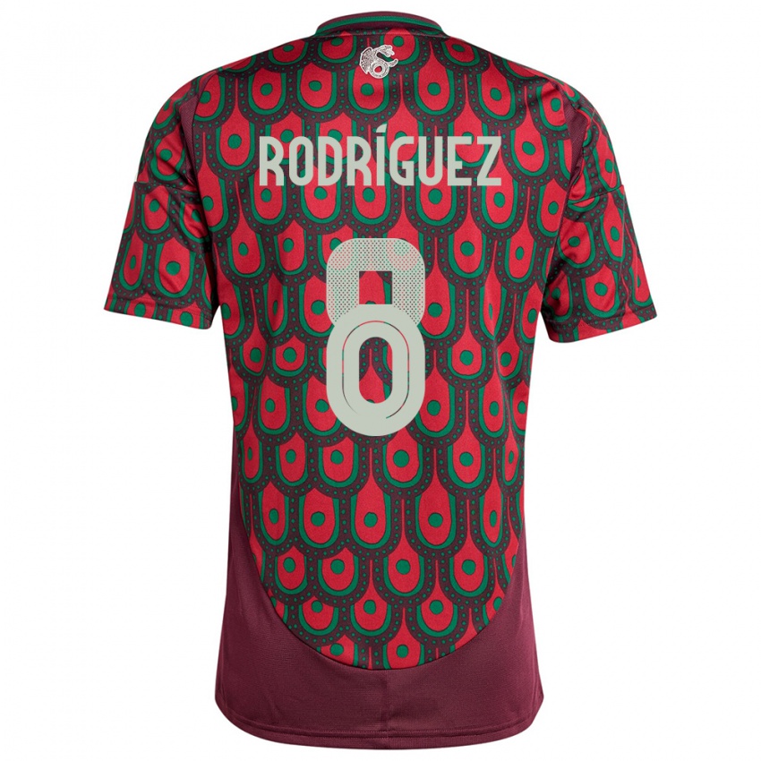 Niño Camiseta México Carlos Rodriguez #8 Granate 1ª Equipación 24-26 La Camisa México