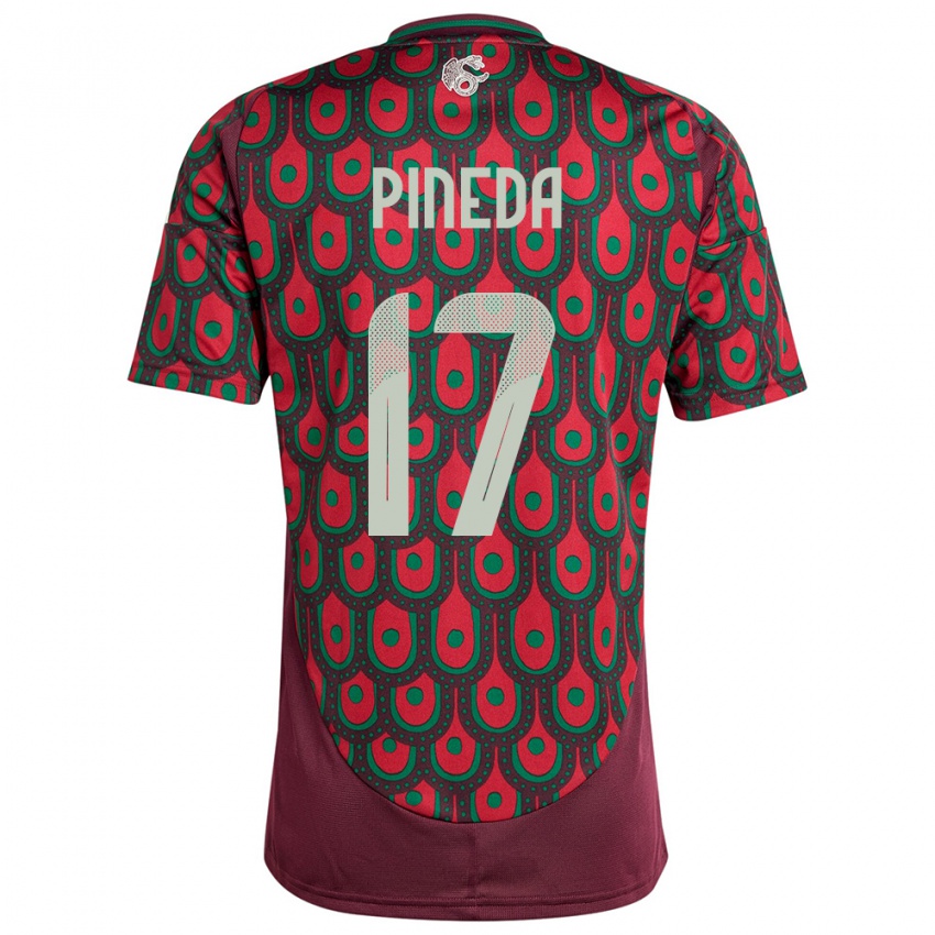 Niño Camiseta México Orbelin Pineda #17 Granate 1ª Equipación 24-26 La Camisa México