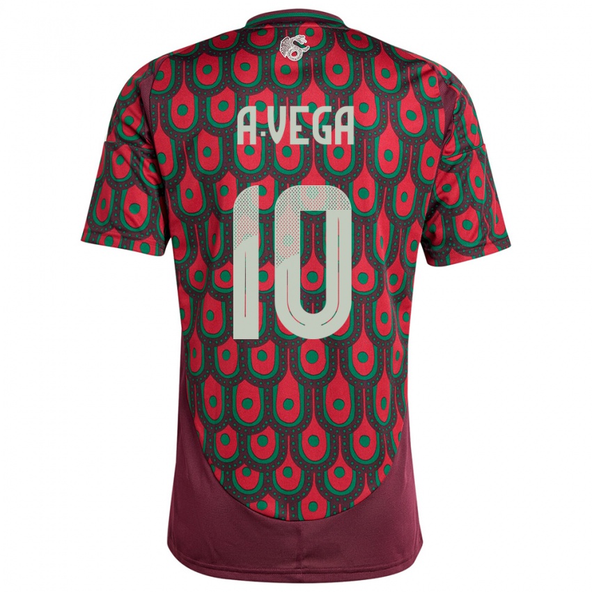 Niño Camiseta México Alexis Vega #10 Granate 1ª Equipación 24-26 La Camisa México