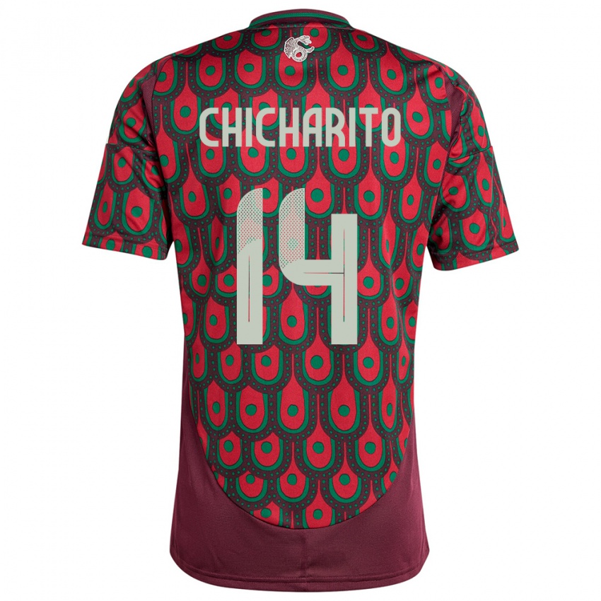 Niño Camiseta México Chicharito #14 Granate 1ª Equipación 24-26 La Camisa México