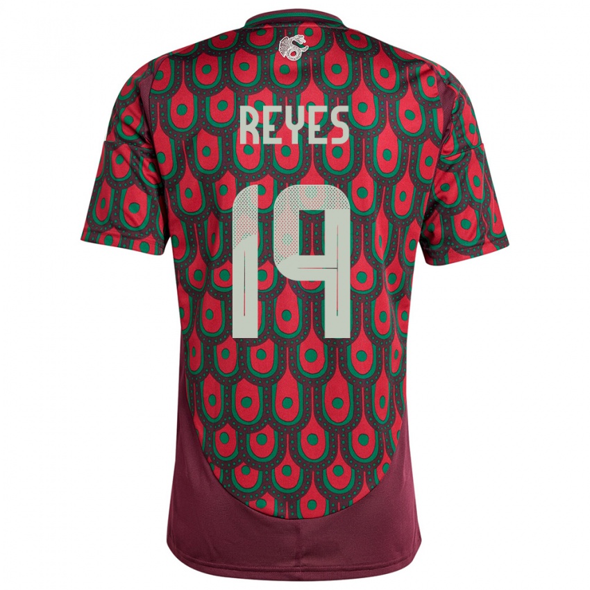 Niño Camiseta México Israel Reyes #19 Granate 1ª Equipación 24-26 La Camisa México