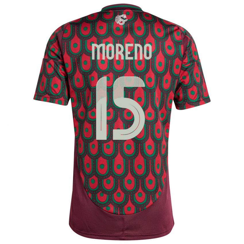 Niño Camiseta México Hector Moreno #15 Granate 1ª Equipación 24-26 La Camisa México