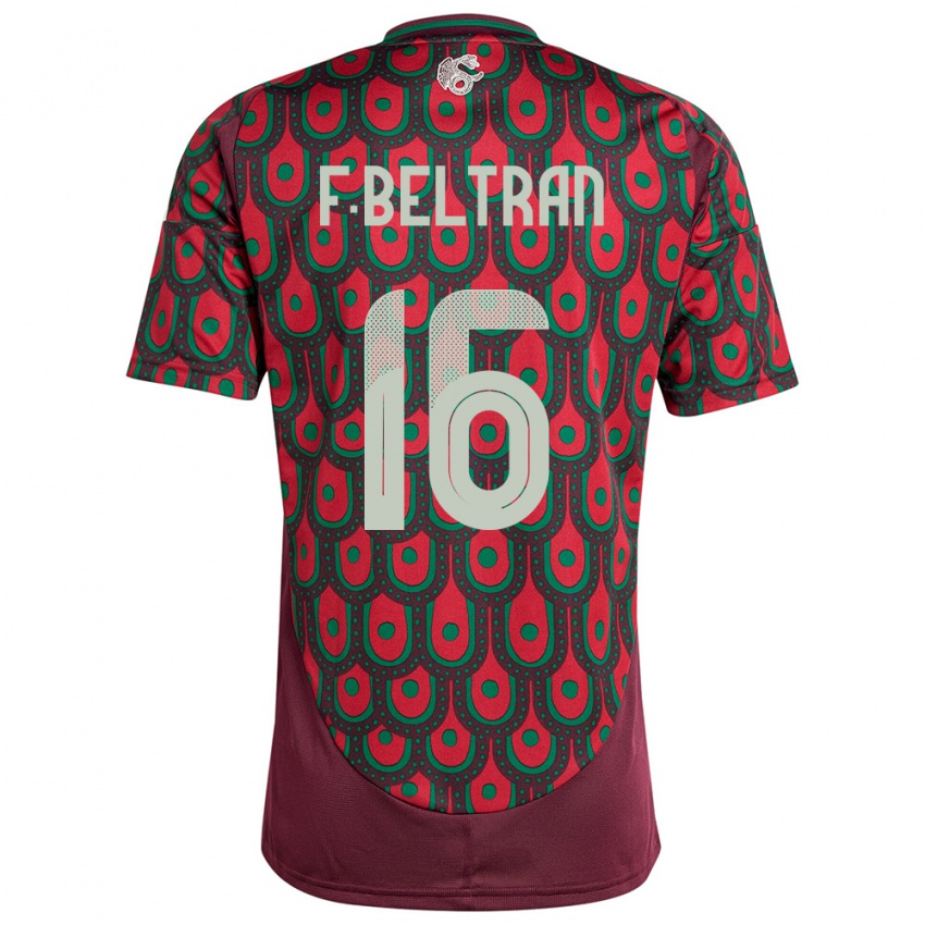 Niño Camiseta México Fernando Beltran #16 Granate 1ª Equipación 24-26 La Camisa México