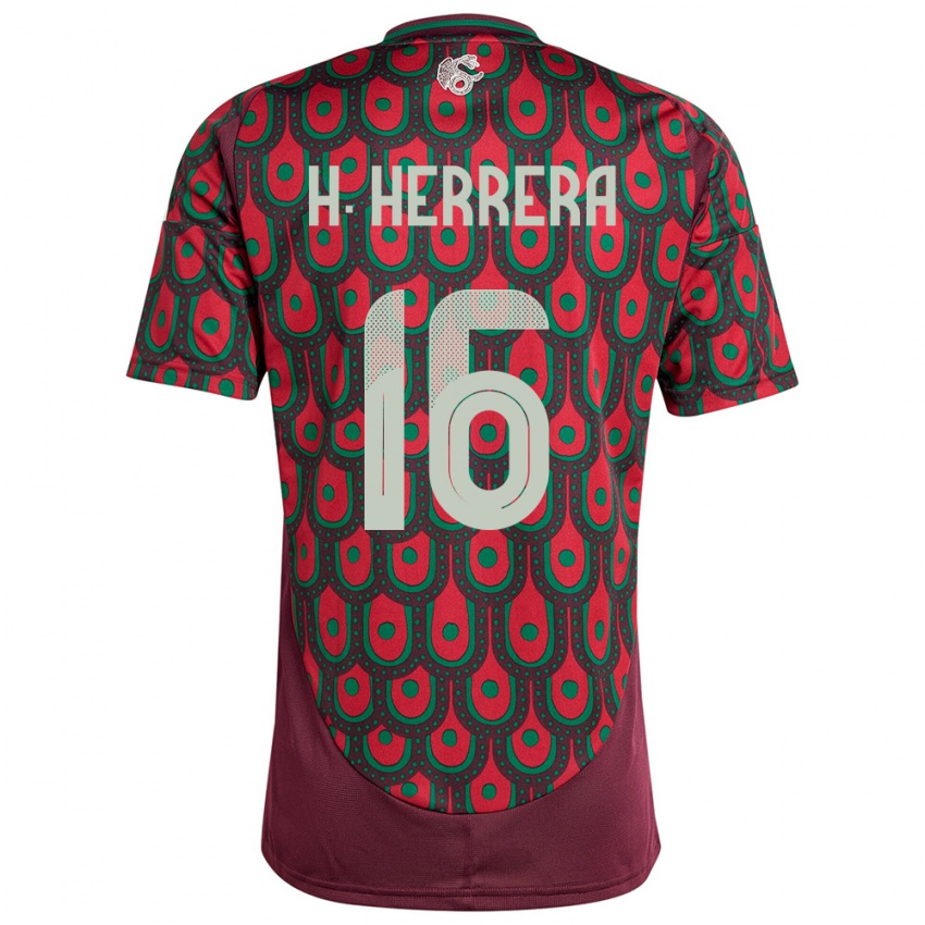 Niño Camiseta México Hector Herrera #16 Granate 1ª Equipación 24-26 La Camisa México