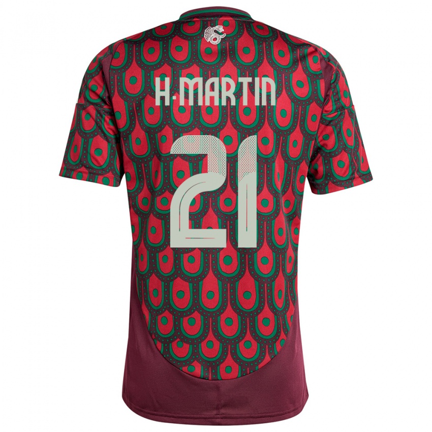 Niño Camiseta México Henry Martin #21 Granate 1ª Equipación 24-26 La Camisa México