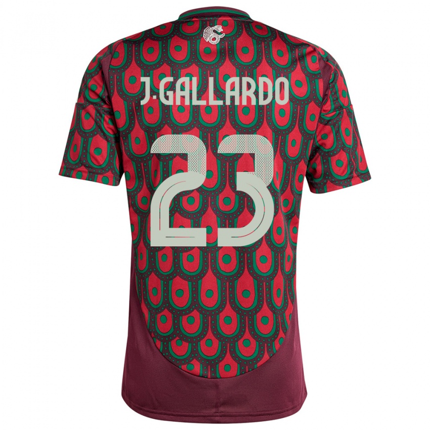 Niño Camiseta México Jesus Gallardo #23 Granate 1ª Equipación 24-26 La Camisa México