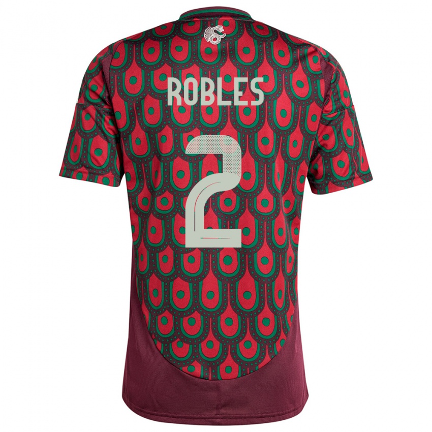 Niño Camiseta México Kenti Robles #2 Granate 1ª Equipación 24-26 La Camisa México