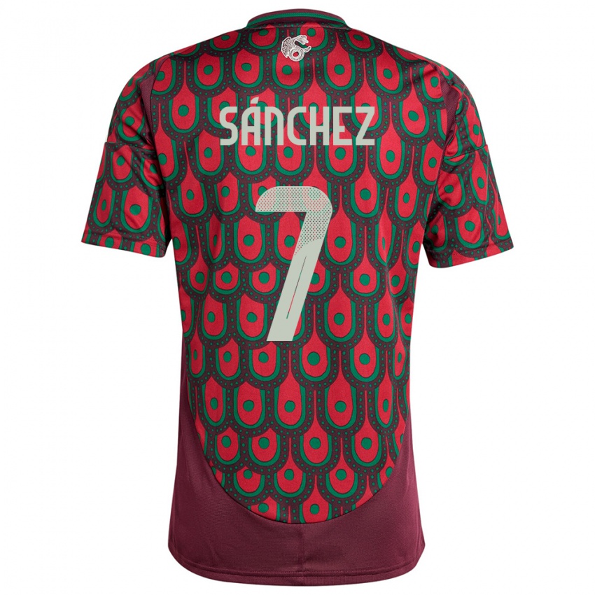 Niño Camiseta México Maria Sanchez #7 Granate 1ª Equipación 24-26 La Camisa México