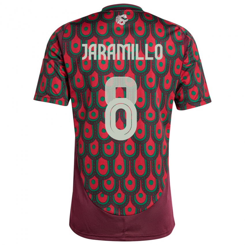 Niño Camiseta México Carolina Jaramillo #8 Granate 1ª Equipación 24-26 La Camisa México