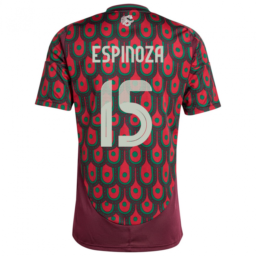 Niño Camiseta México Greta Espinoza #15 Granate 1ª Equipación 24-26 La Camisa México