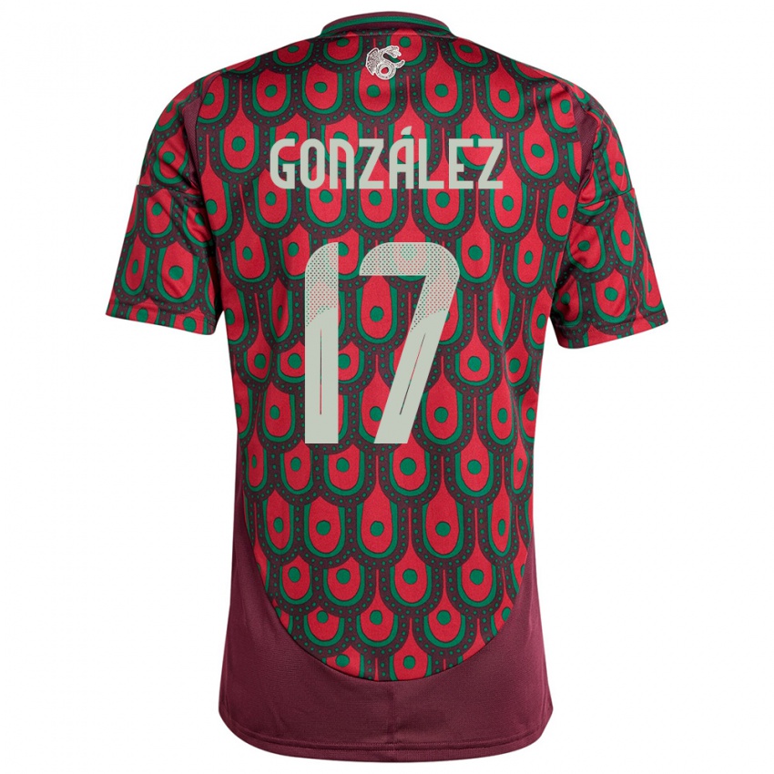 Niño Camiseta México Alison Gonzalez #17 Granate 1ª Equipación 24-26 La Camisa México