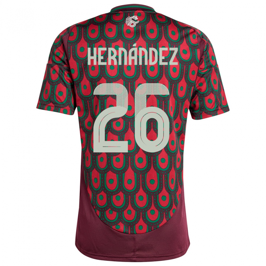 Niño Camiseta México Nicolette Hernandez #26 Granate 1ª Equipación 24-26 La Camisa México