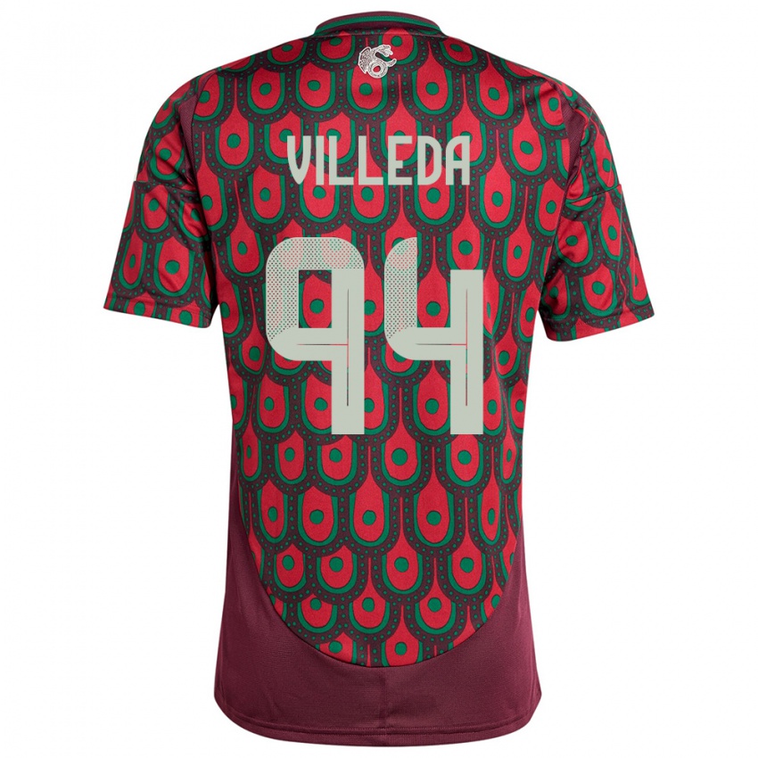 Niño Camiseta México Melany Villeda #94 Granate 1ª Equipación 24-26 La Camisa México