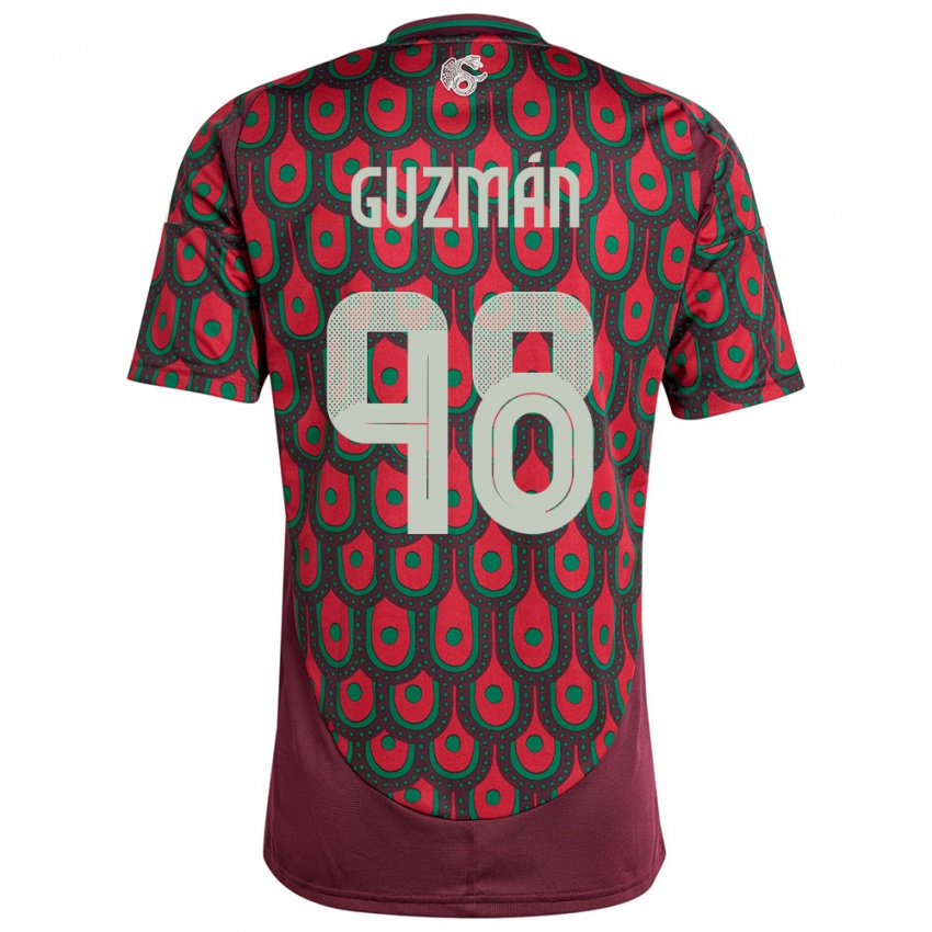 Niño Camiseta México Kinberly Guzman #98 Granate 1ª Equipación 24-26 La Camisa México