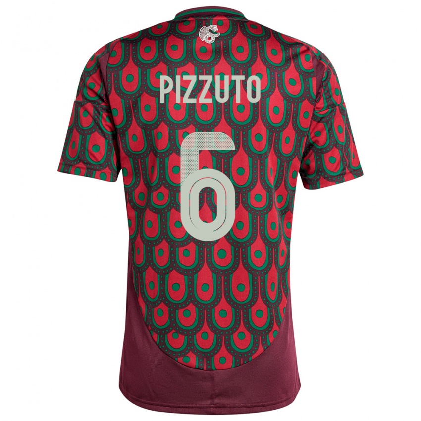 Niño Camiseta México Eugenio Pizzuto #6 Granate 1ª Equipación 24-26 La Camisa México