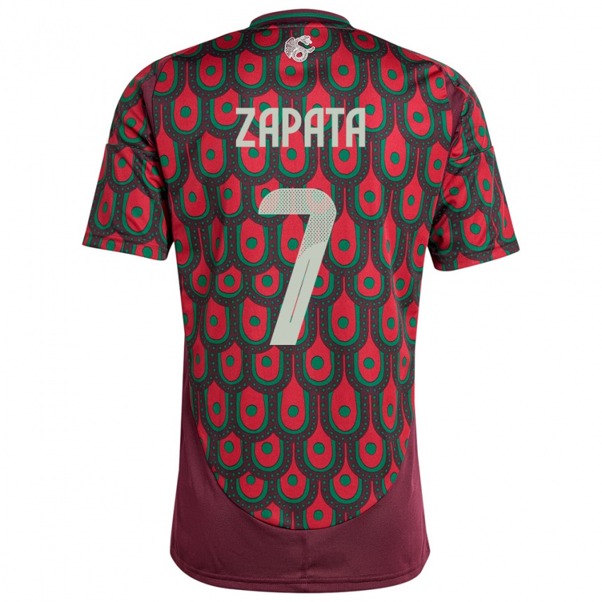 Niño Camiseta México Angel Zapata #7 Granate 1ª Equipación 24-26 La Camisa México