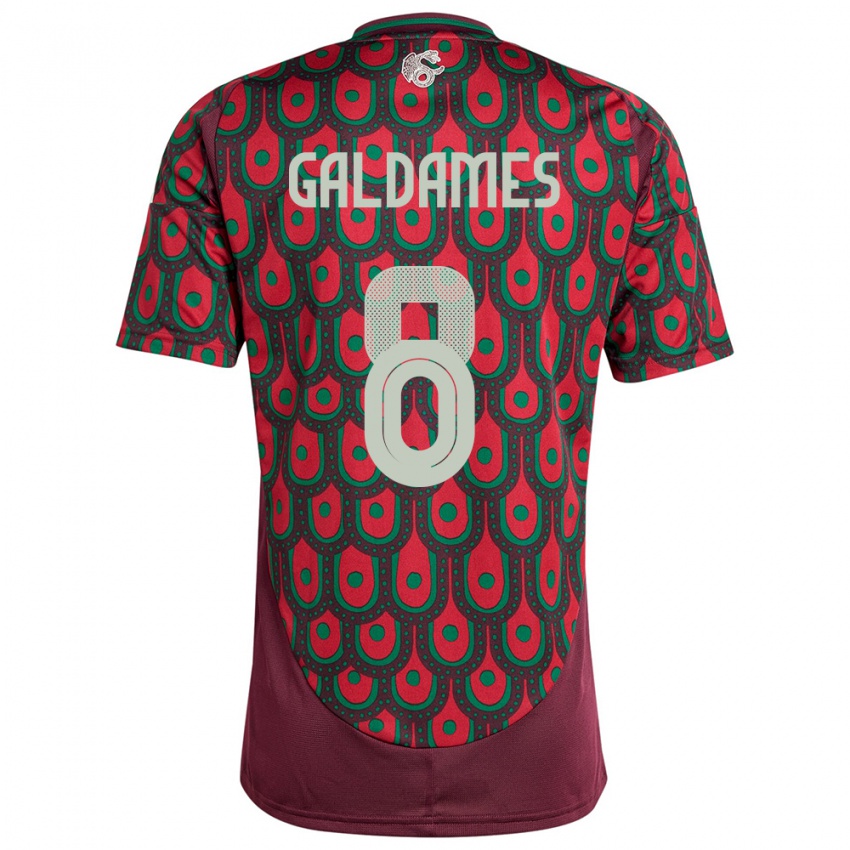 Niño Camiseta México Benjamin Galdames #8 Granate 1ª Equipación 24-26 La Camisa México