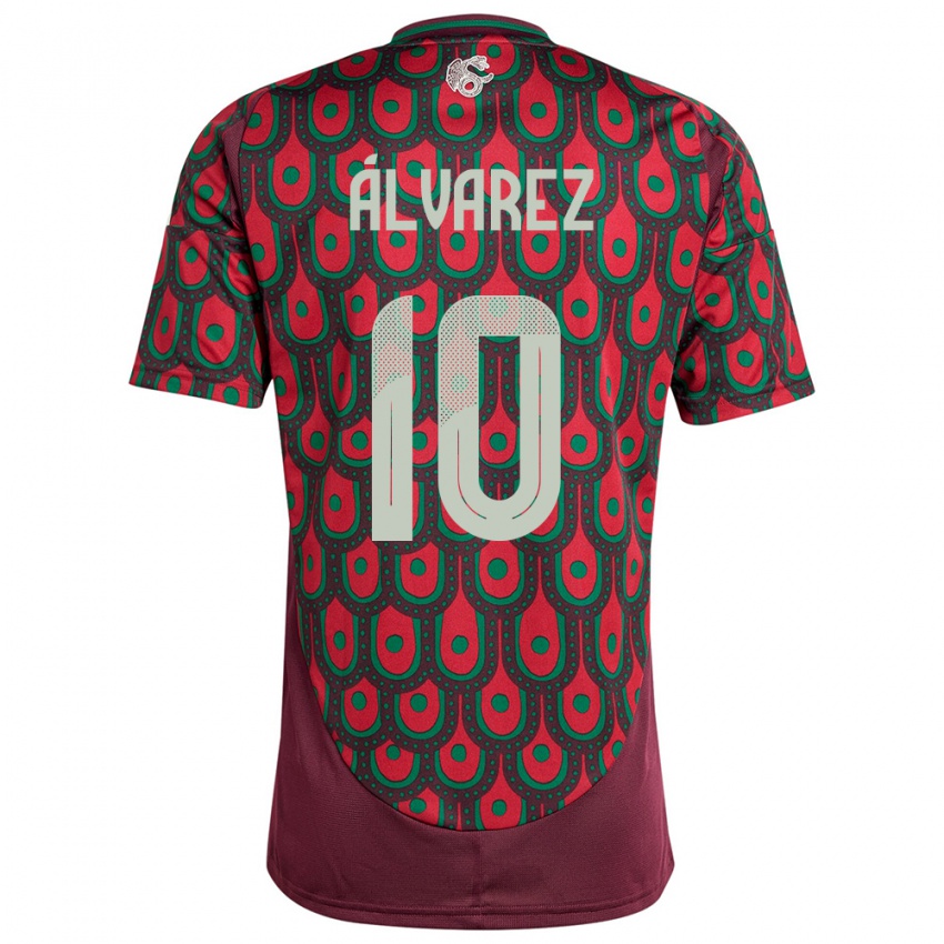 Niño Camiseta México Efrain Alvarez #10 Granate 1ª Equipación 24-26 La Camisa México