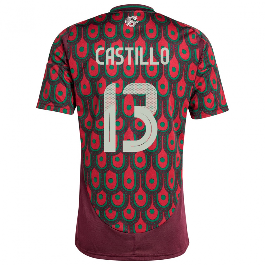 Niño Camiseta México Jose Castillo #13 Granate 1ª Equipación 24-26 La Camisa México