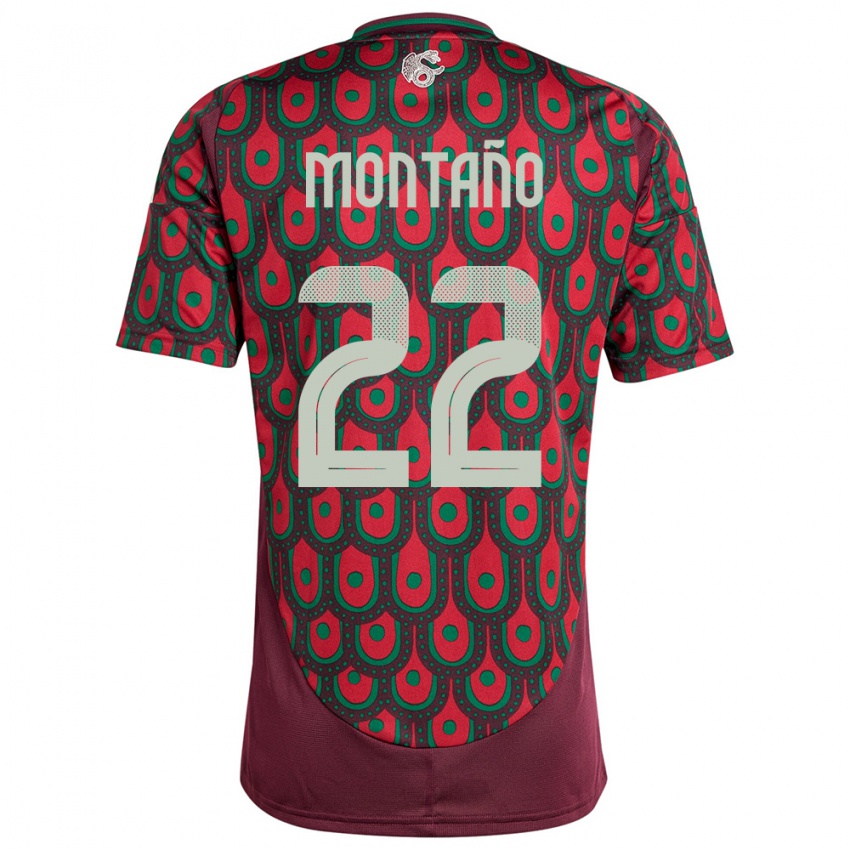 Niño Camiseta México Andres Montano #22 Granate 1ª Equipación 24-26 La Camisa México