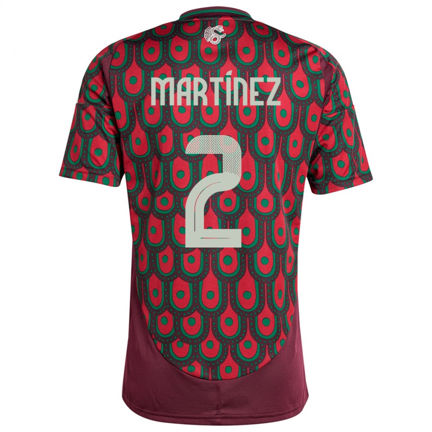 Niño Camiseta México Emilio Martinez #2 Granate 1ª Equipación 24-26 La Camisa México