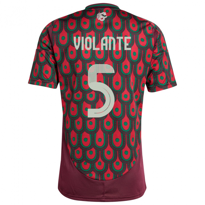 Niño Camiseta México Isaias Violante #5 Granate 1ª Equipación 24-26 La Camisa México