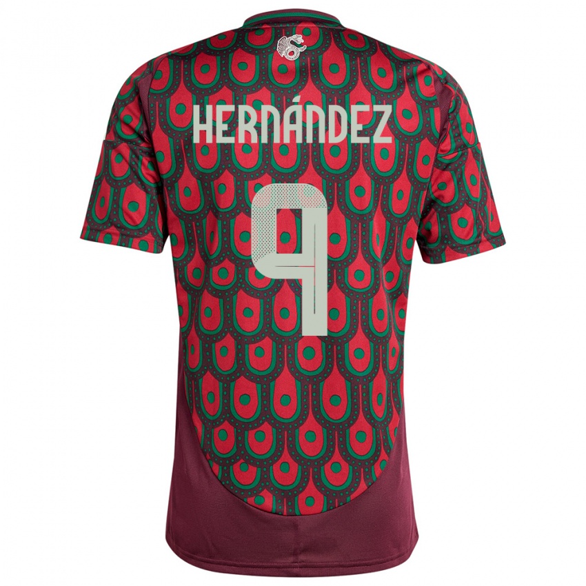 Niño Camiseta México Jesus Hernandez #9 Granate 1ª Equipación 24-26 La Camisa México