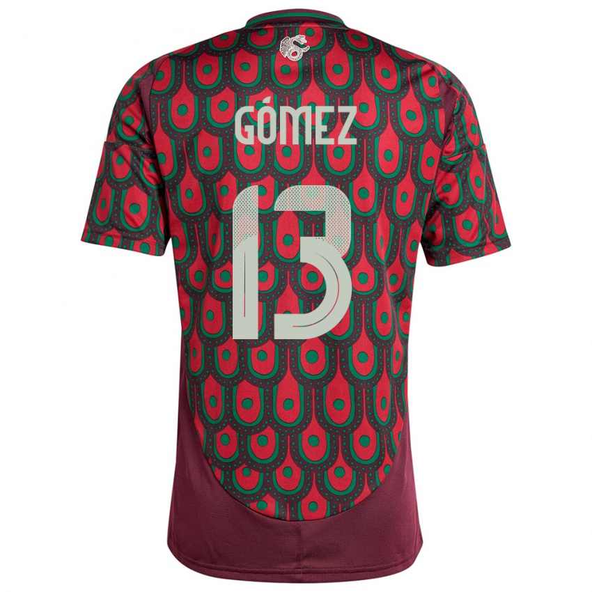 Niño Camiseta México Diego Gomez #13 Granate 1ª Equipación 24-26 La Camisa México