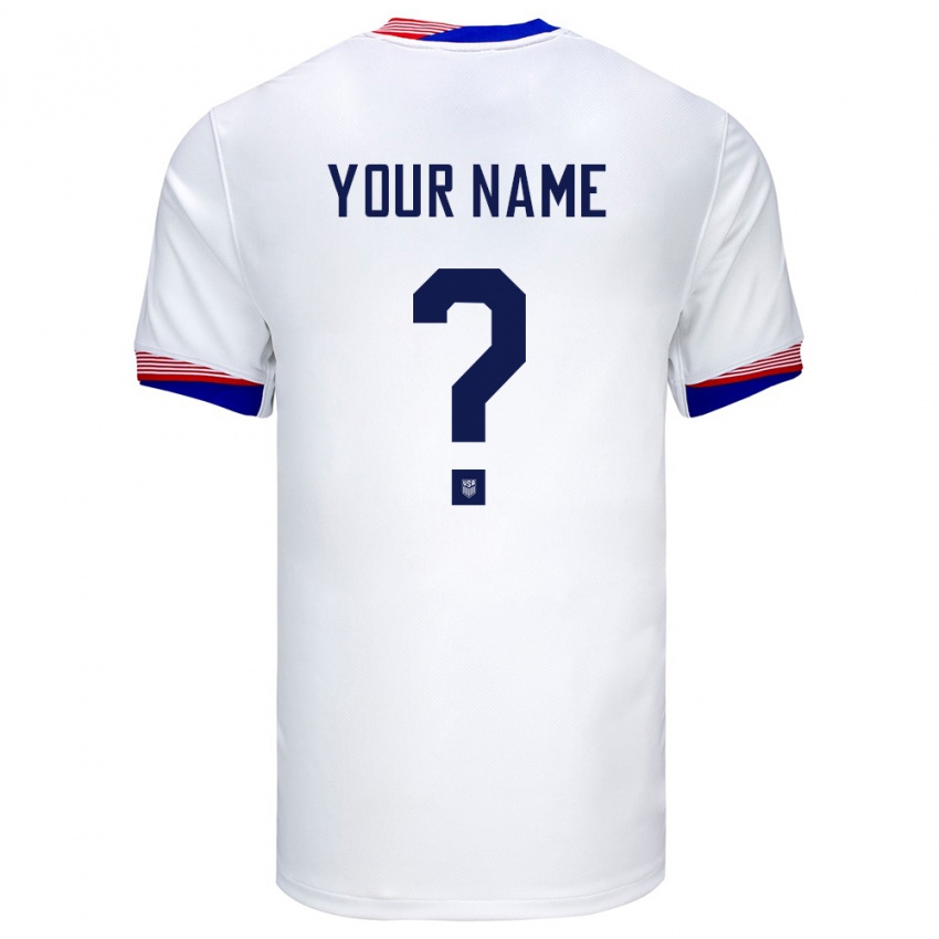 Niño Camiseta Estados Unidos Su Nombre #0 Blanco 1ª Equipación 24-26 La Camisa México