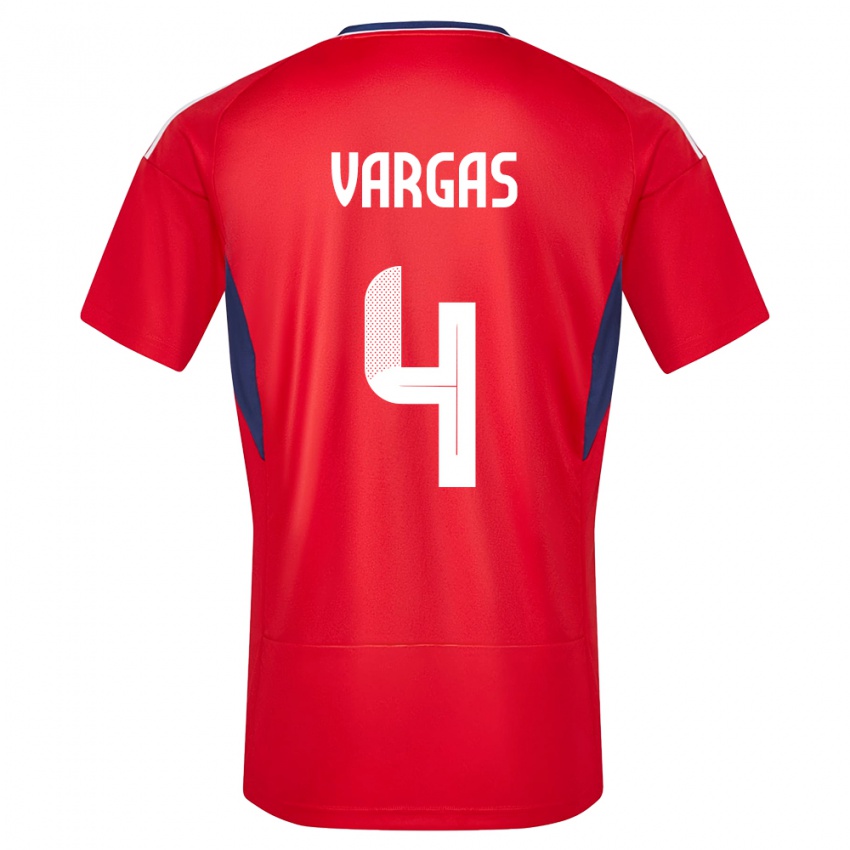 Niño Camiseta Costa Rica Juan Pablo Vargas #4 Rojo 1ª Equipación 24-26 La Camisa México