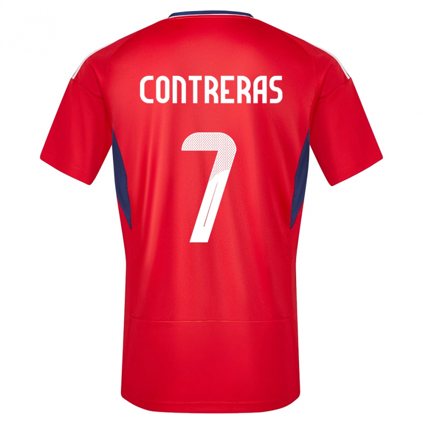 Niño Camiseta Costa Rica Anthony Contreras #7 Rojo 1ª Equipación 24-26 La Camisa México