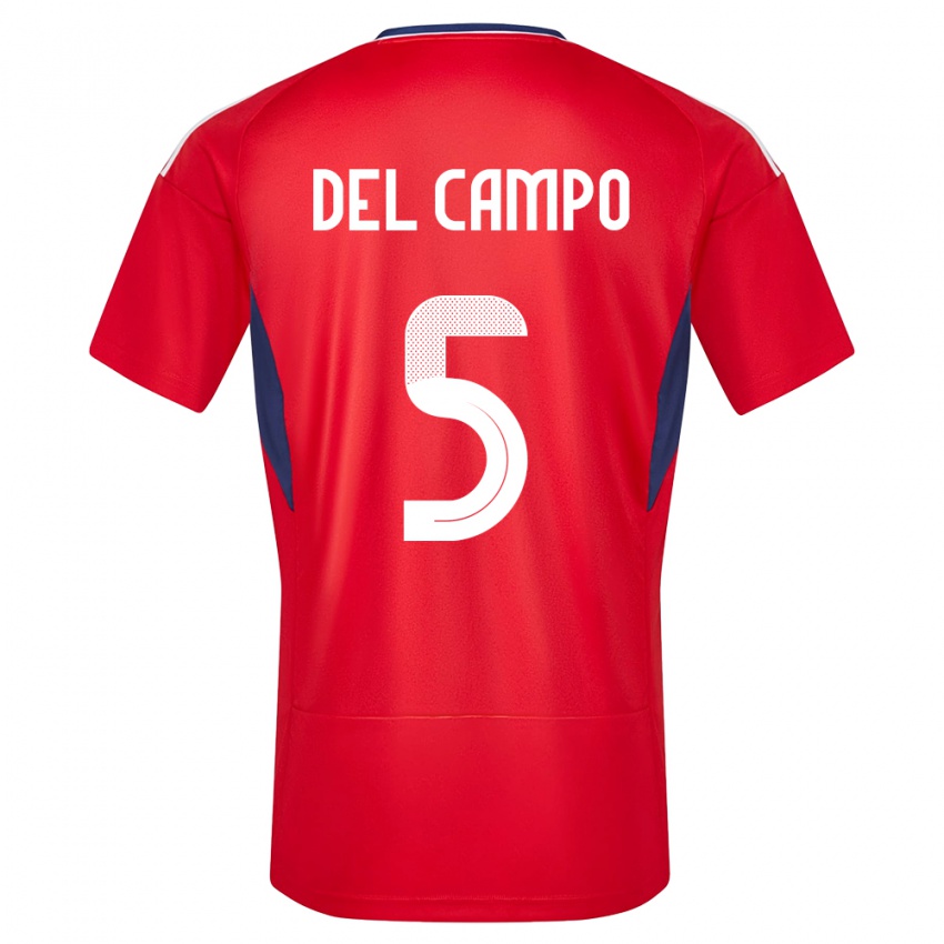 Niño Camiseta Costa Rica Valeria Del Campo #5 Rojo 1ª Equipación 24-26 La Camisa México