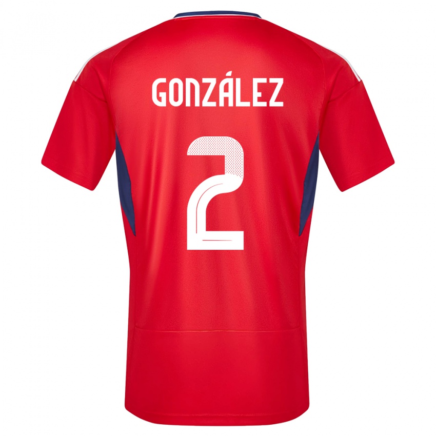 Niño Camiseta Costa Rica Julian Gonzalez #2 Rojo 1ª Equipación 24-26 La Camisa México