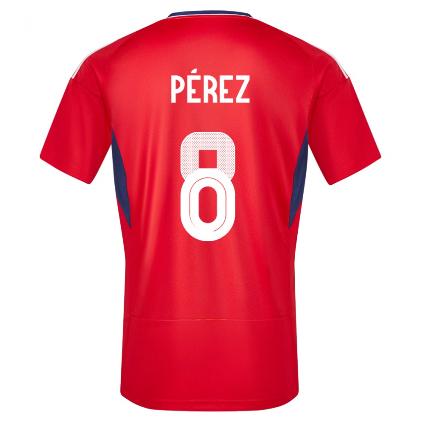 Niño Camiseta Costa Rica Creichel Perez #8 Rojo 1ª Equipación 24-26 La Camisa México