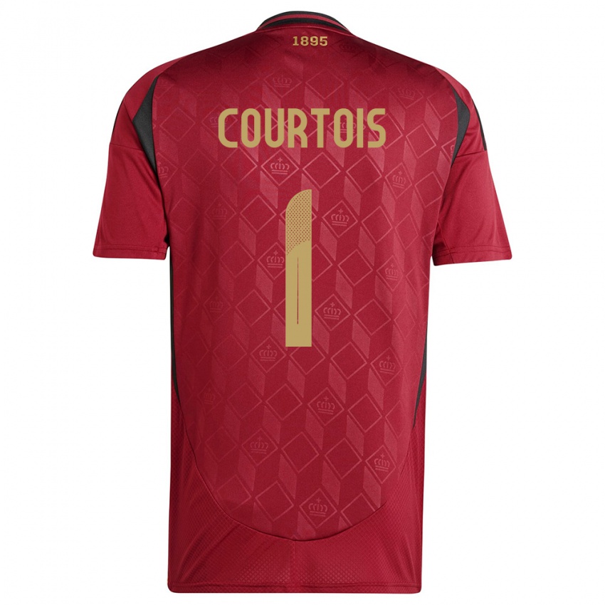 Niño Camiseta Bélgica Thibaut Courtois #1 Borgoña 1ª Equipación 24-26 La Camisa México
