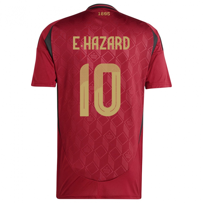 Niño Camiseta Bélgica Eden Hazard #10 Borgoña 1ª Equipación 24-26 La Camisa México