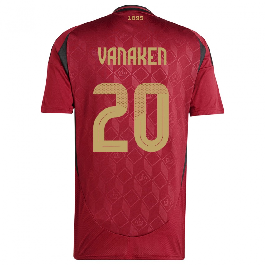 Niño Camiseta Bélgica Hans Vanaken #20 Borgoña 1ª Equipación 24-26 La Camisa México