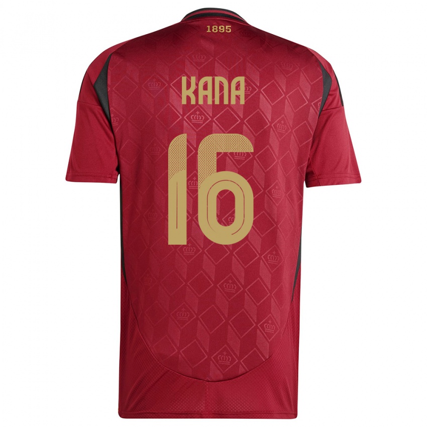 Niño Camiseta Bélgica Marco Kana #16 Borgoña 1ª Equipación 24-26 La Camisa México