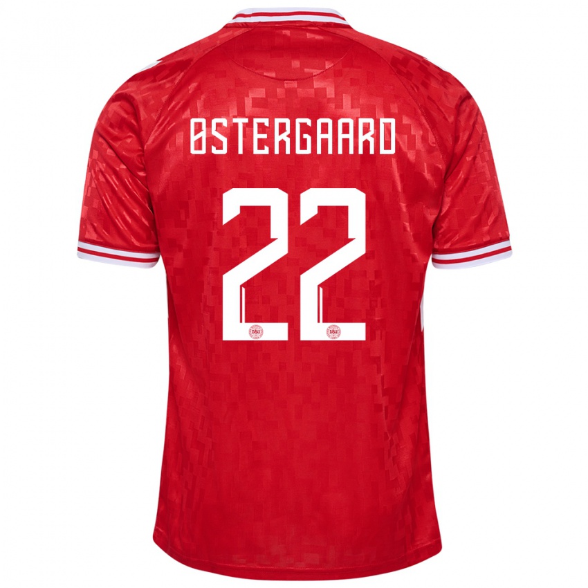 Niño Camiseta Dinamarca Maja Bay Ostergaard #22 Rojo 1ª Equipación 24-26 La Camisa México