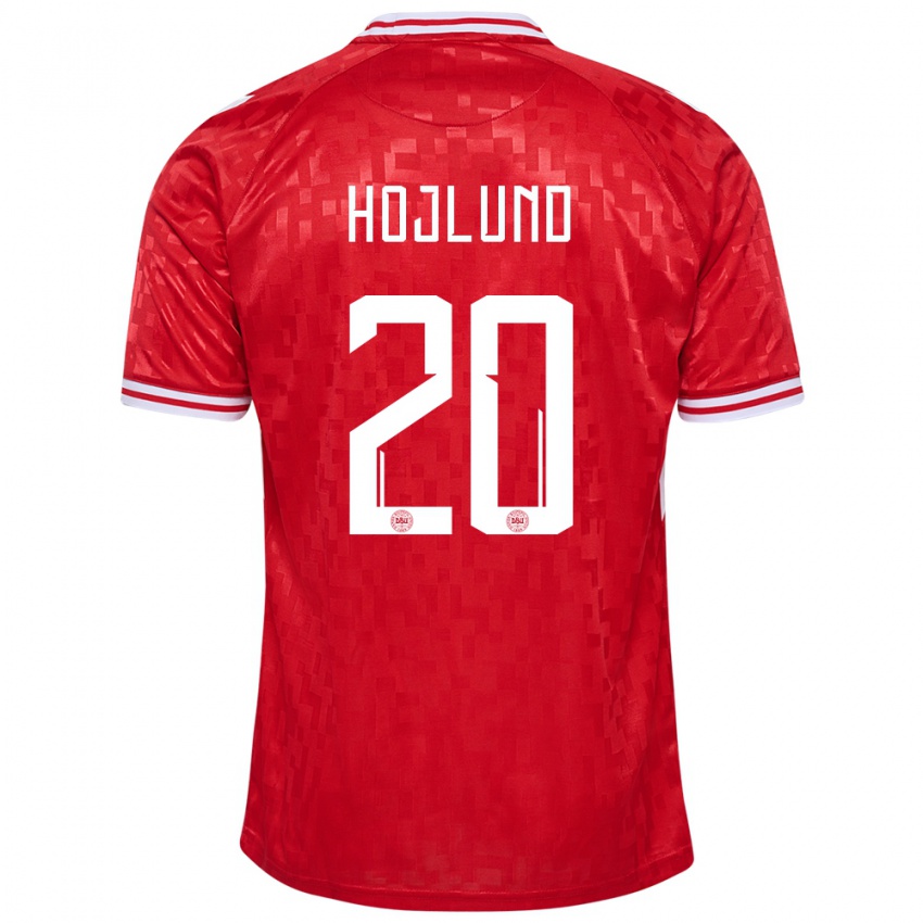 Niño Camiseta Dinamarca Rasmus Hojlund #20 Rojo 1ª Equipación 24-26 La Camisa México