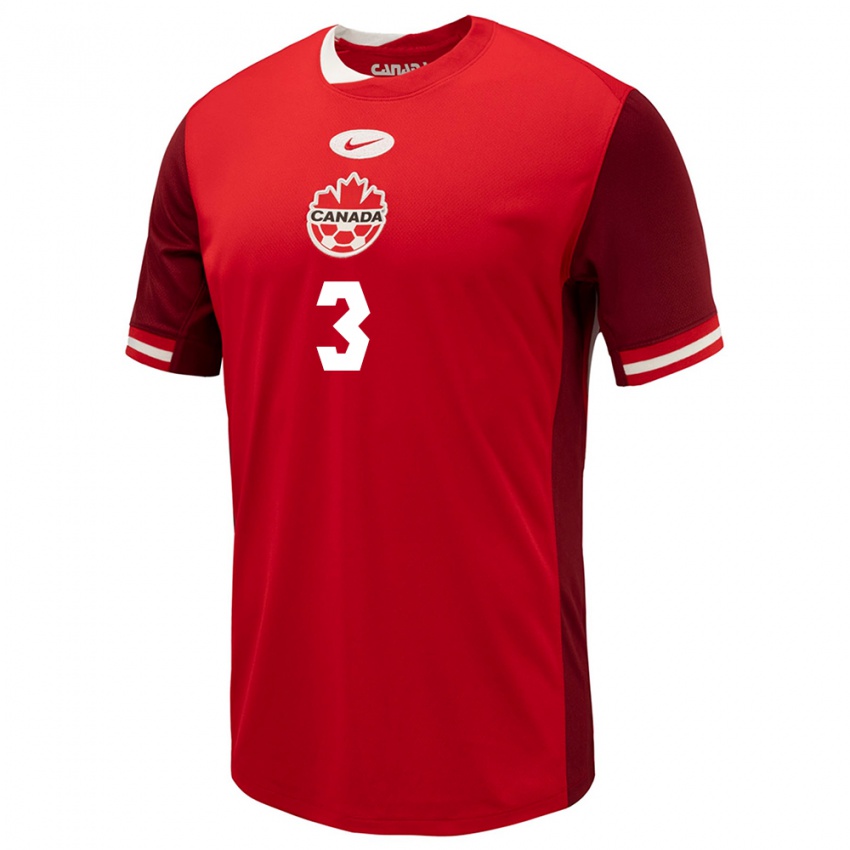 Niño Camiseta Canadá Kwasi Poku #3 Rojo 1ª Equipación 24-26 La Camisa México