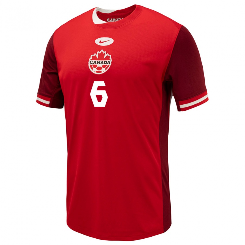 Niño Camiseta Canadá Matteo Campagna #6 Rojo 1ª Equipación 24-26 La Camisa México