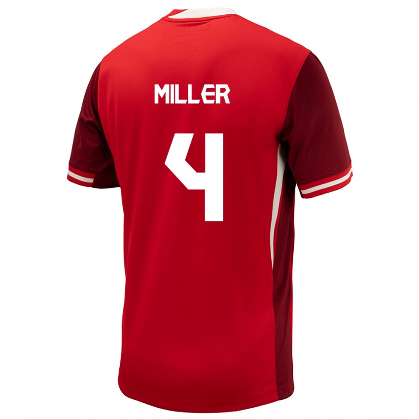 Niño Camiseta Canadá Kamal Miller #4 Rojo 1ª Equipación 24-26 La Camisa México