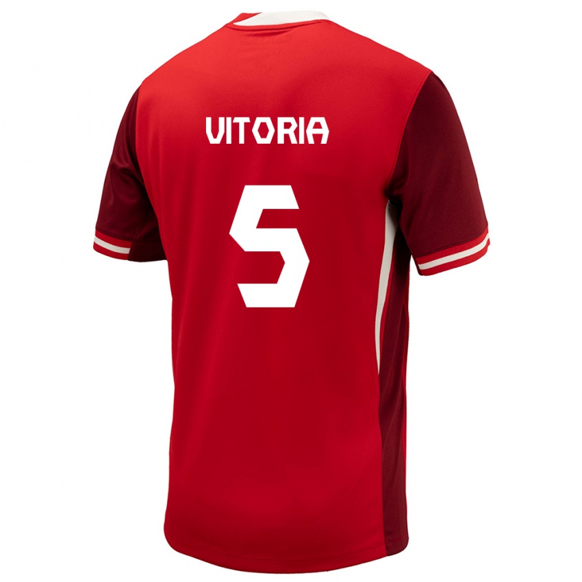 Niño Camiseta Canadá Steven Vitoria #5 Rojo 1ª Equipación 24-26 La Camisa México