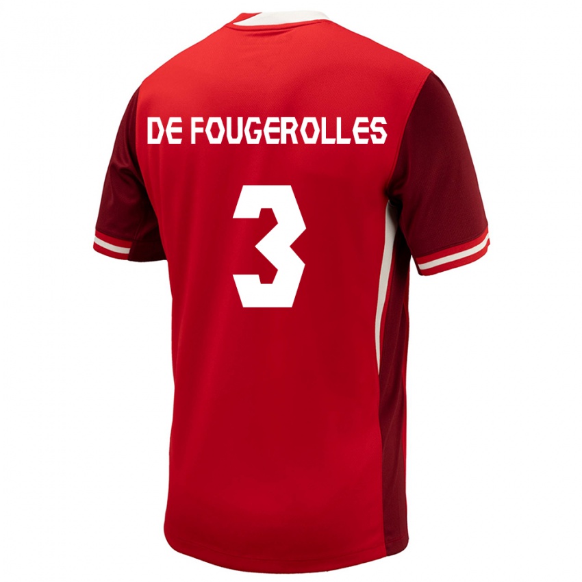 Niño Camiseta Canadá Luc De Fougerolles #3 Rojo 1ª Equipación 24-26 La Camisa México