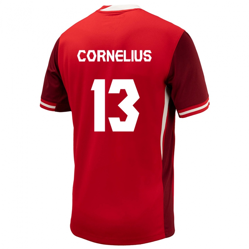 Niño Camiseta Canadá Derek Cornelius #13 Rojo 1ª Equipación 24-26 La Camisa México