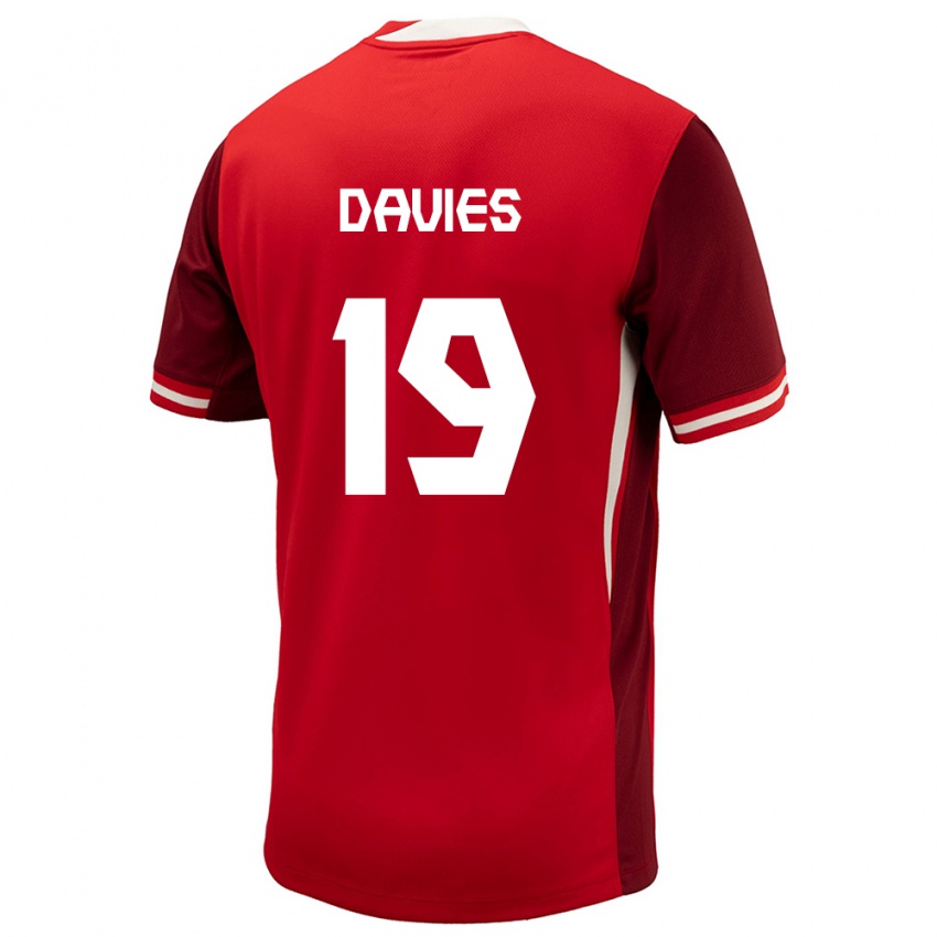 Niño Camiseta Canadá Alphonso Davies #19 Rojo 1ª Equipación 24-26 La Camisa México