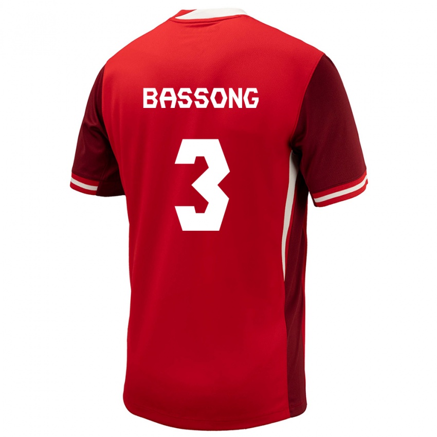 Niño Camiseta Canadá Zorhan Bassong #3 Rojo 1ª Equipación 24-26 La Camisa México