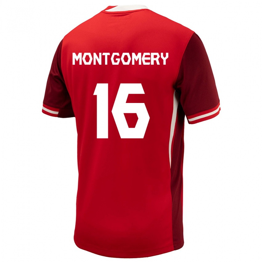 Niño Camiseta Canadá Callum Montgomery #16 Rojo 1ª Equipación 24-26 La Camisa México