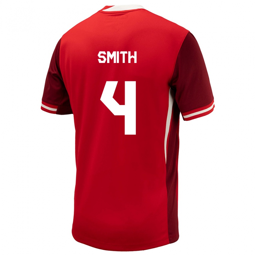 Niño Camiseta Canadá Justin Smith #4 Rojo 1ª Equipación 24-26 La Camisa México